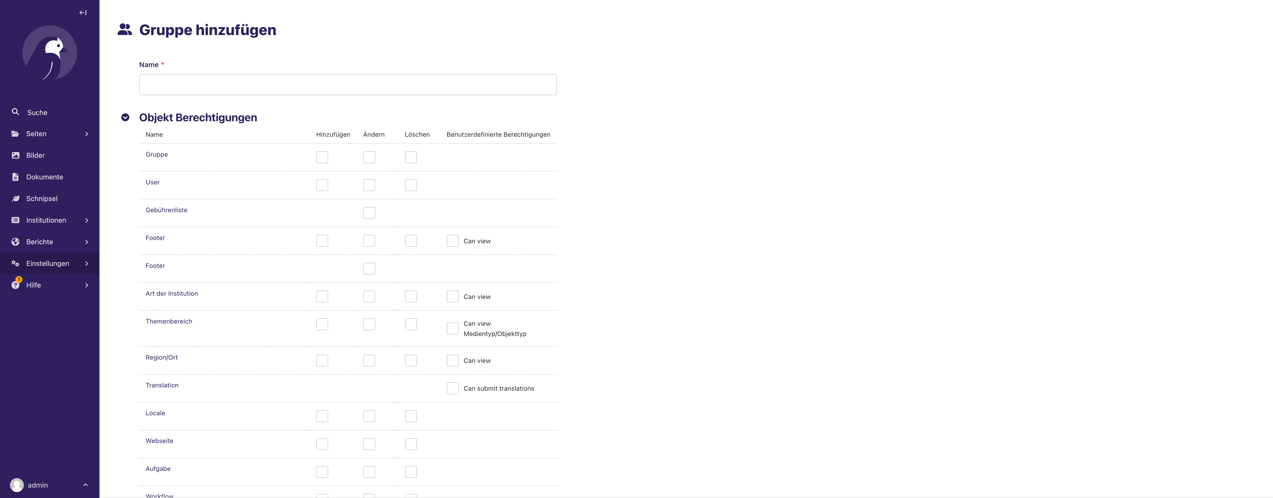 CMS add group