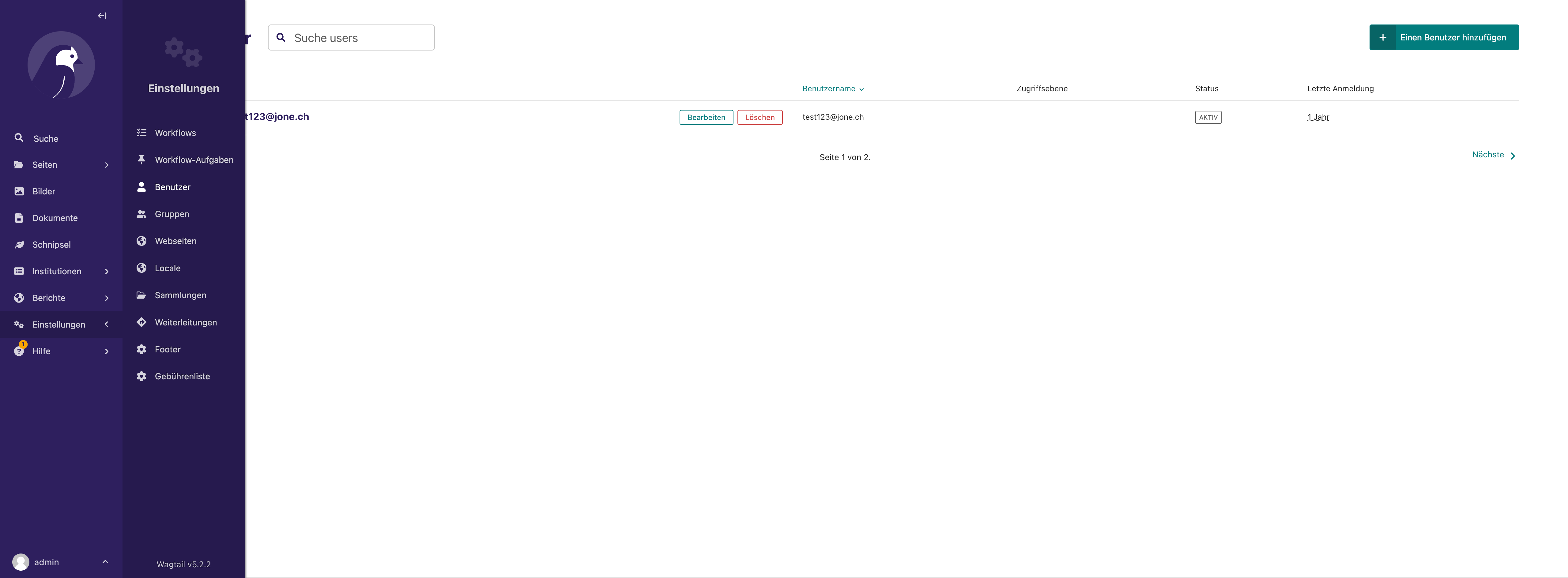 CMS users navigation