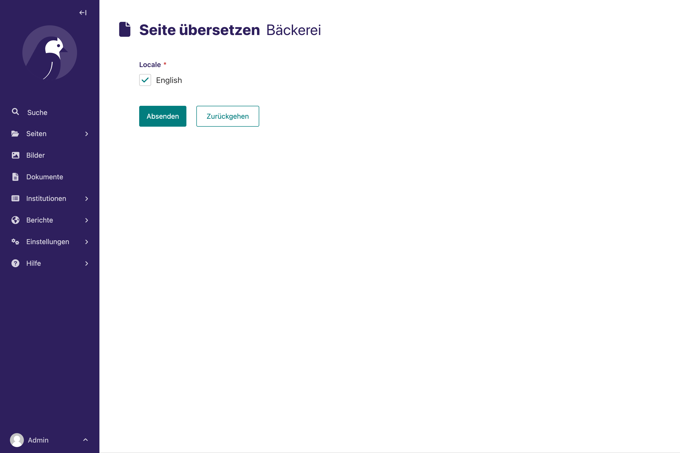 Sprache zum Übersetzen auswählen